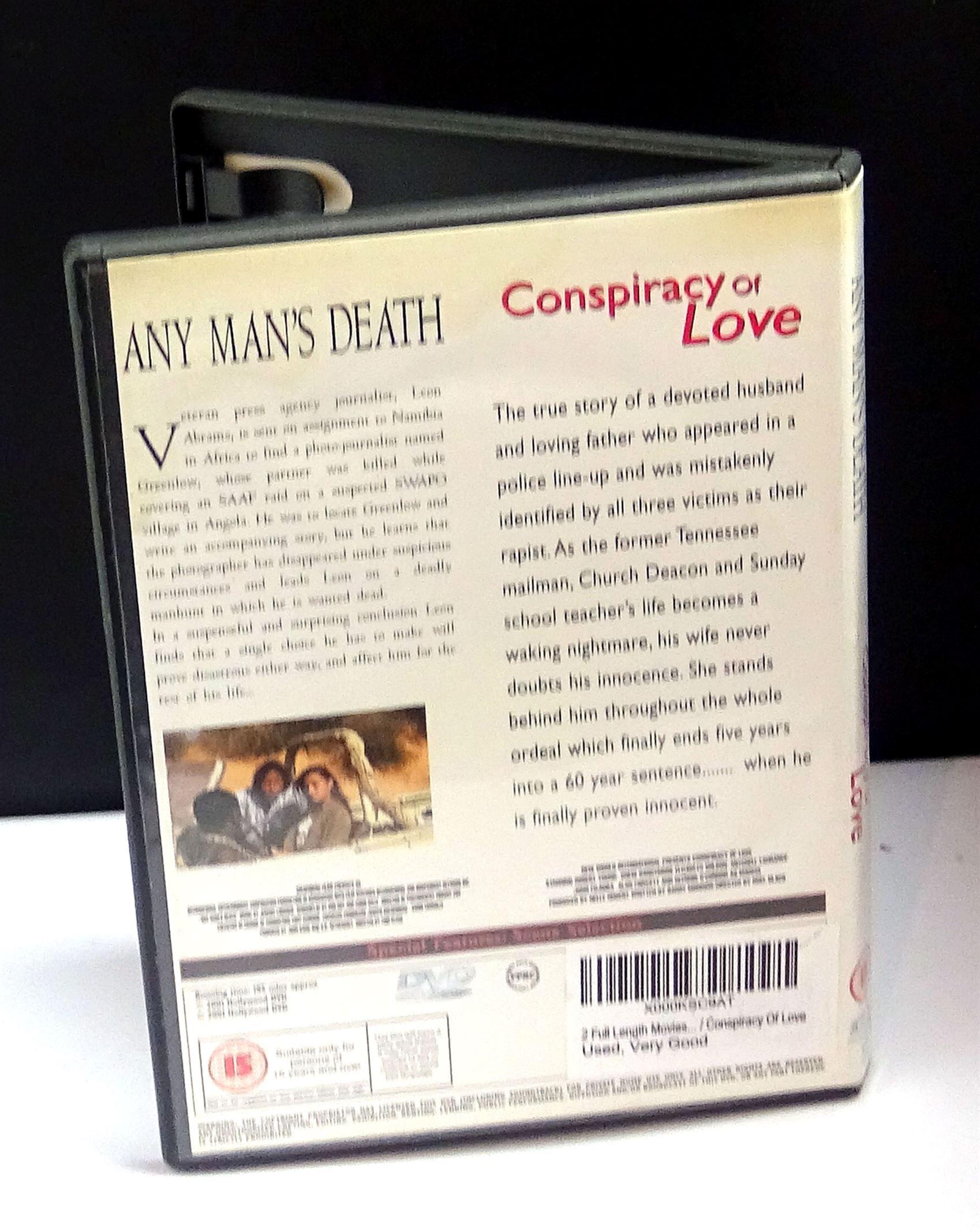 Any man's death, Conspiracy of Love - DVD - region 2 - EU stock