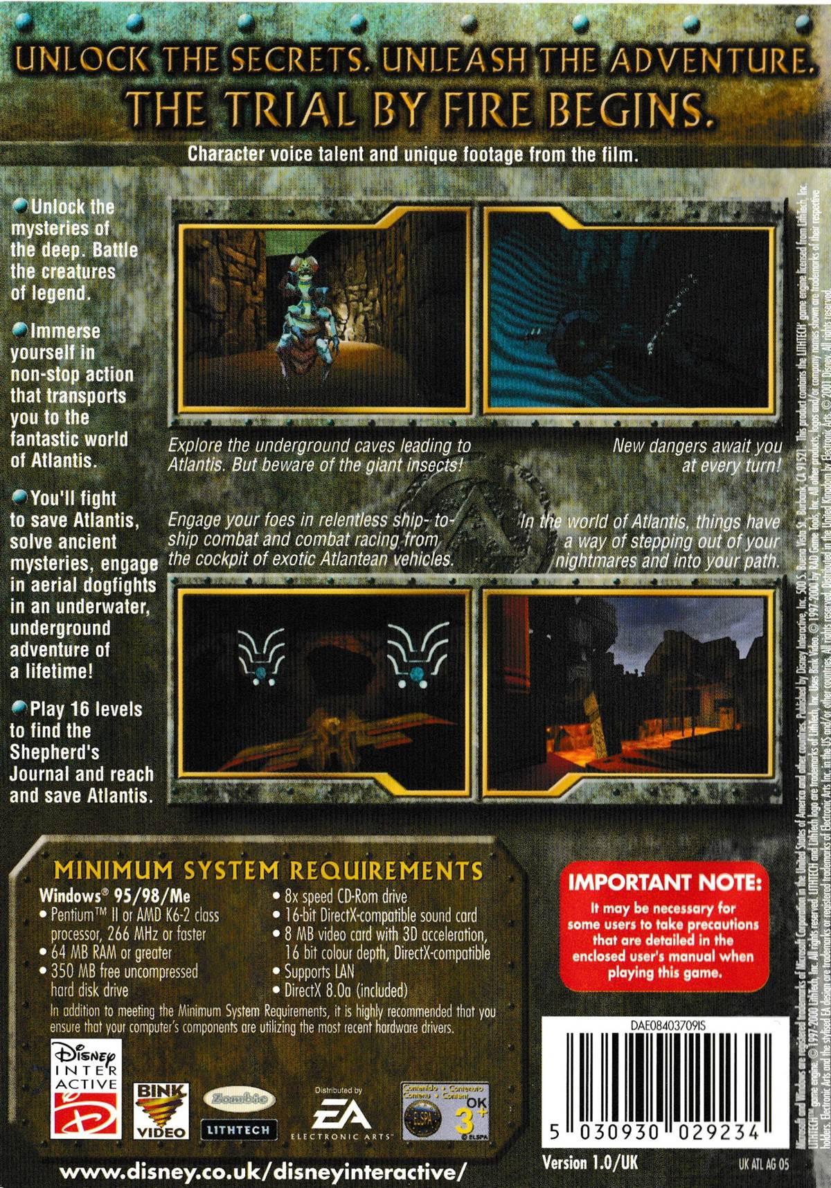 Atlantis The Lost Empire - Trial By Fire - Classic Windows PC Game